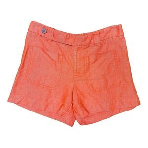 Daughters of the Liberation Orange Linen Cotton Shorts Sz 6 Feminine Preppy EUC